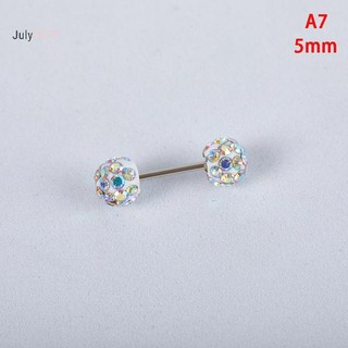 JULYHOT Thời Trang Thép Titan Unisex Nam Nữ Tròn Pha Lê Zircon Tai Bông Tai Thời Trang Sáng Bóng Sụn Xuyên Trang Sức Massivedeals