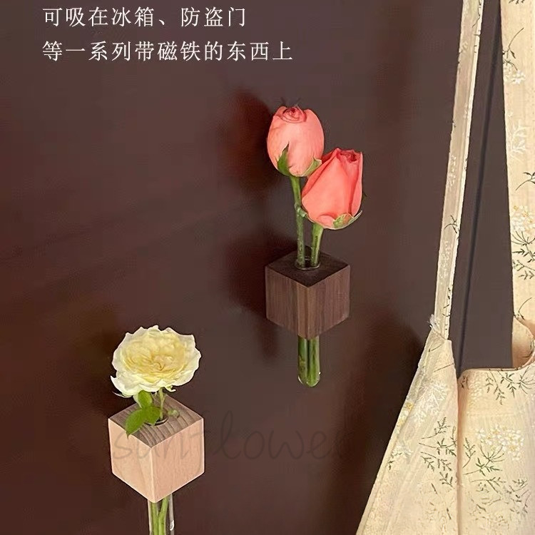 [hướng dương] Nhãn dán tủ lạnh văn hóa hoa từ tính Sắp xếp hoa Trang trí ba chiều