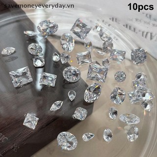 [savemoneyeveryday] 5 Cái Móng Tay Zircon Trong Suốt Lấp Lánh Sáng Bóng Rõ Ràng Đáy Mũi Nhọn Pha Lê 3d Tự Làm Trang Trí Làm Móng Tay Accessorie [vn]