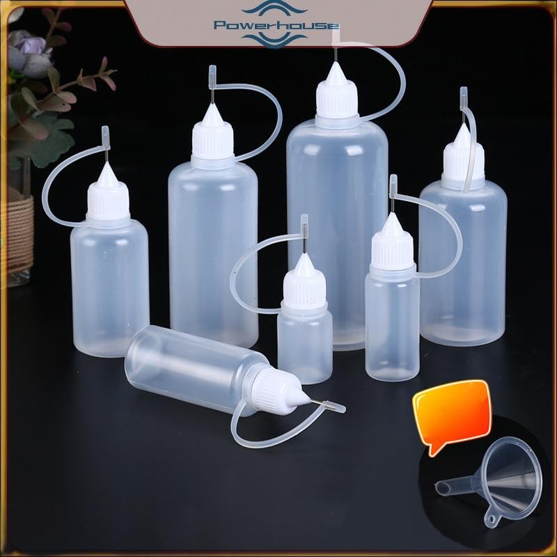 2 / 5 Chiếc 5ml 10ml 20ml 30ml 50ml 60ml 100ml PE Nhựa Squeezable Đầu Áp Dụng Chai Nhỏ Giọt Có Thể Đổ Lại Với Đầu Kim Mũ Cho Keo