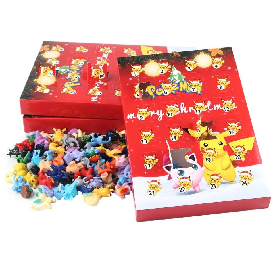 24 Cái / bộ Pokemon Giáng Sinh Mùa Vọng Lịch Pikachu Charizard PVC Nhân Vật Hành Động Hộp Bất Ngờ Sinh Nhật Halloween Đồ Chơi