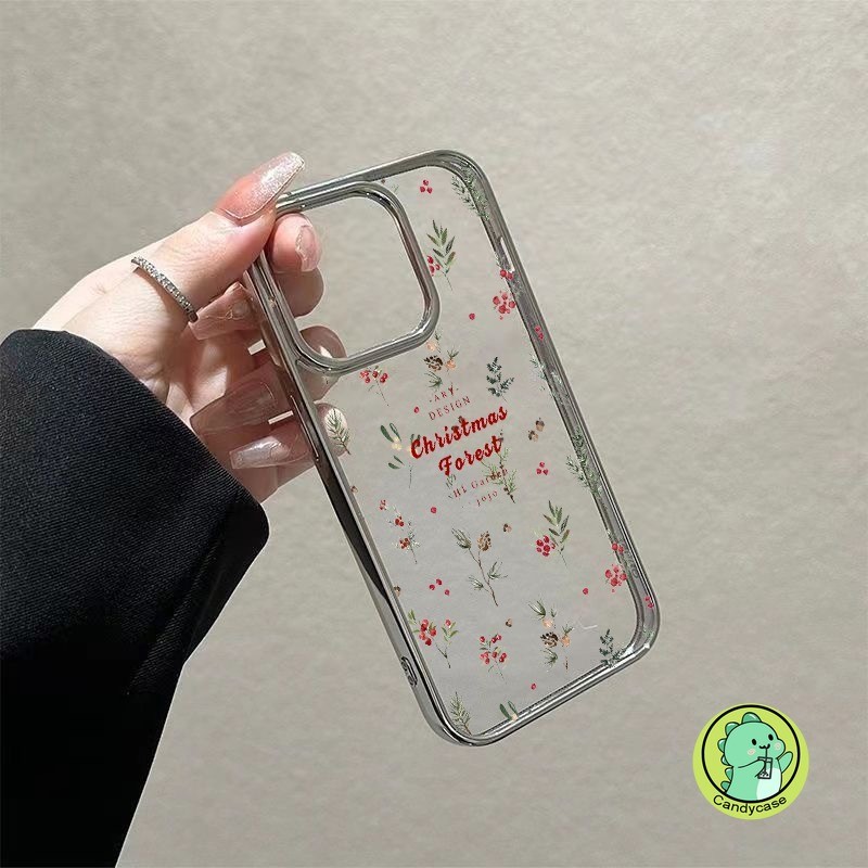 Vỏ Holly Giáng Sinh Cho Xiaomi 14 13 13T 12 12T 12S Ultra 12X Mi 11 10s 9T 9 Pro Ultra Lite 10i 8 Civi 4 Pro 3 2 1s Mạ Vỏ Điện Thoại Mềm Trong Suốt Mùa Đông Dễ Thương