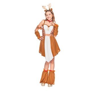 Phụ Nữ Đáng Yêu Santa Hươu Đầm Giáng Sinh Tuần Lộc Linh Vật Hóa Trang Halloween Động Vật Onesie