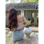 Áo croptop hai dây hoa nhí cúp ngực, áo bra nữ thời trang retro đường phố