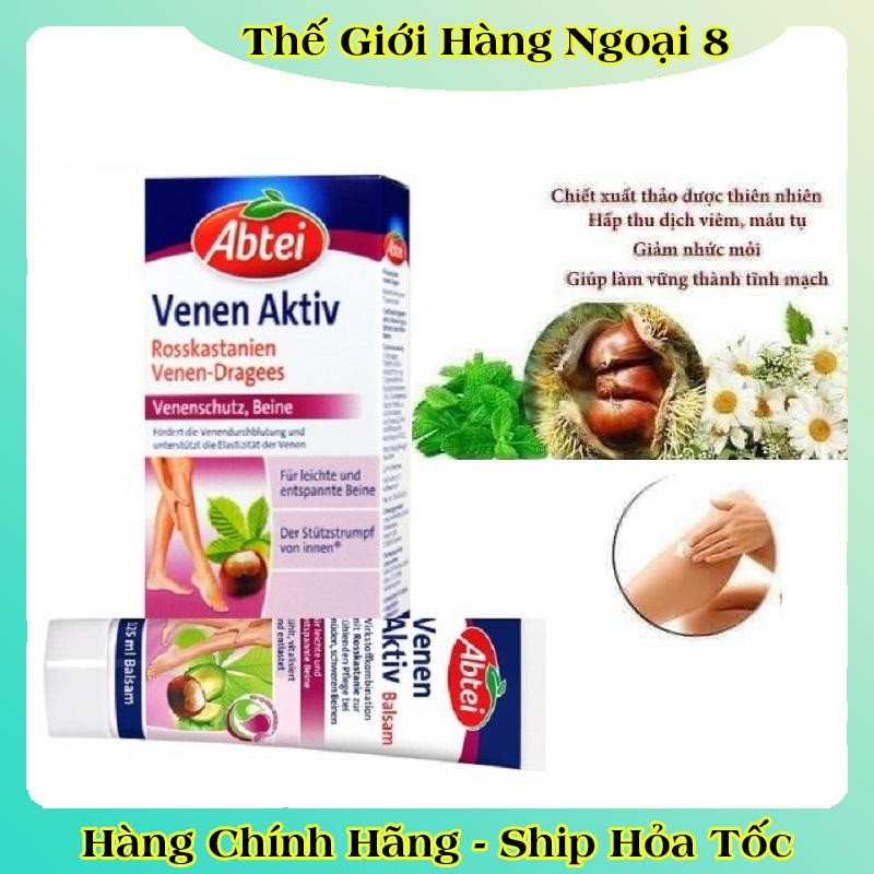 [DATE MỚI ĐỦ BILL] Kem bôi Và Viên Uống Abtei Giãn Tĩnh Mạch của Đức