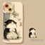Ốp điện thoại hình mèo hồng dễ thương + dây buộc cho iPhone 17 16 15 14 13 12 11 Pro Max X Xr Xs Max 7 8 Plus SE2020 Vỏ điện thoại màu đen mềm