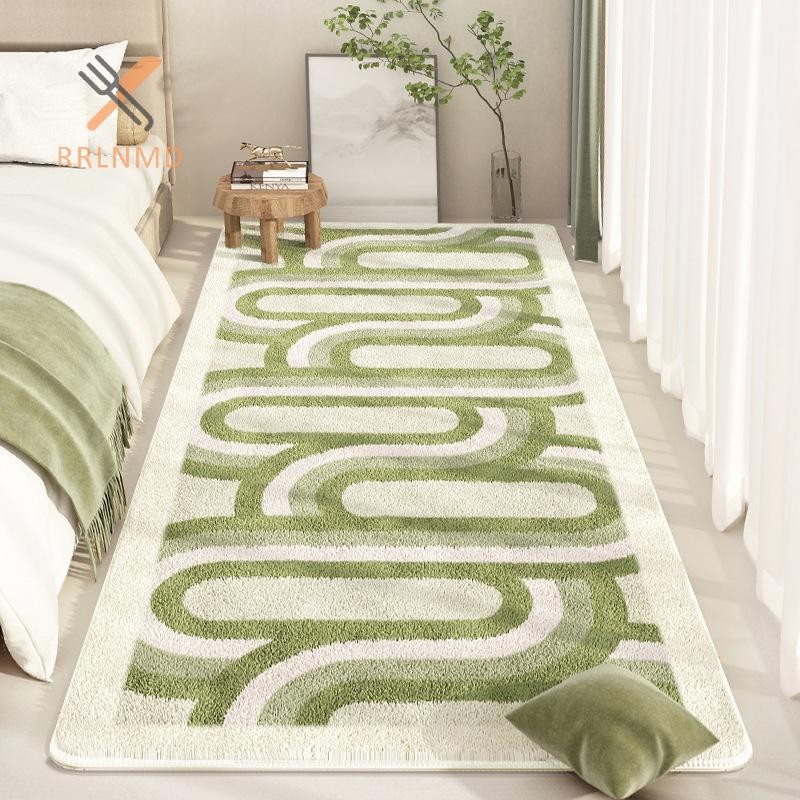 Rrlnmd Thảm Cashmere giả xanh tươi, Chăn đầu giường phòng ngủ, Thảm cửa sổ Floag thân thiện với da, Thảm phòng khách MỚI