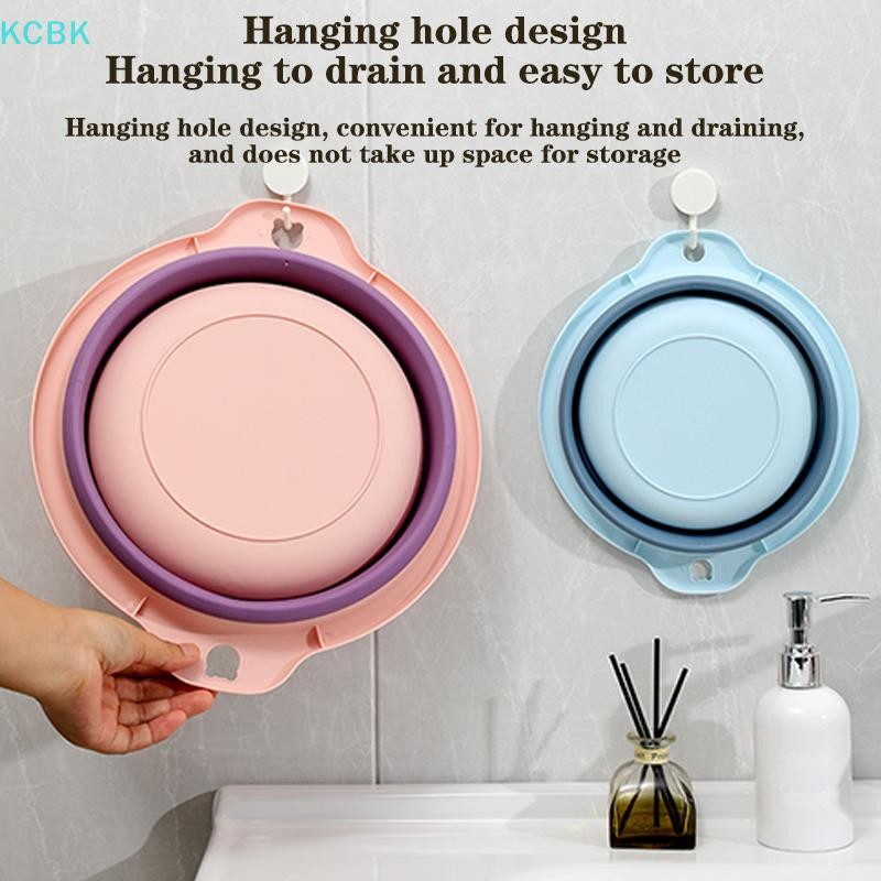 [Kc] Chậu rửa giặt di động có thể gập lại bằng nhựa Du lịch Bồn rửa gấp an toàn Bồn rửa có thể gập lại Thiết bị gia dụng phòng tắm [BK]