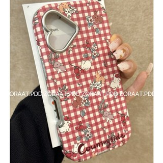 Chỉ 16 Là Tình Yêu các mẫu khác Vỏ điện thoại di động iPhone 16Promax hình vuông dễ thương da caro dâu tây