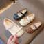 Chuẩn MG mềm nhẹ_Giày búp bê đế bệt đính nơ siêu xinh cho bé phong cách Vintage size 21-25