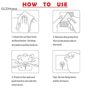 Gcdhome Móc treo tường dính hai mặt Móc treo tường trong suốt chắc chắn Sucker HOT