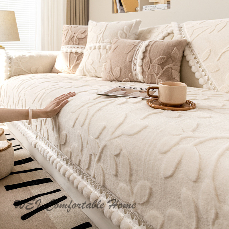 Đệm sofa phong cách kem kiểu Pháp đệm ghế sang trọng mẫu thu đông Bọc Sofa chống trượt bọc đệm ghế kiểu mới 2024