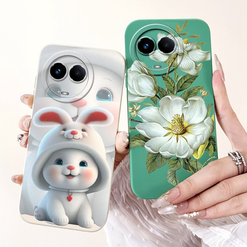 Dành Cho Realme V50 Ốp lưng Realme V50S Thẩm Mỹ Mèo Gấu Trúc Thỏ Thời Trang Hoa Tình Yêu Ốp Lưng Cho Realme RMX3783 RMX3781