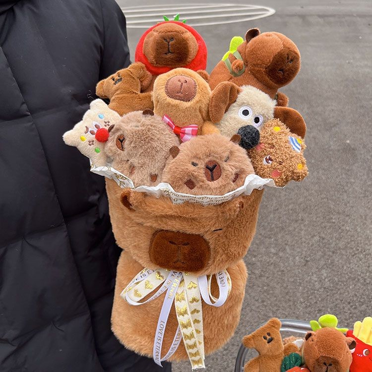 Bó hoa búp bê Capybara tốt nghiệp Bó hoa sáng tạo cho trẻ em