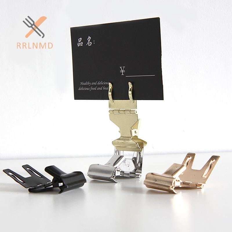 Rrlnmd Bánh Kim Loại Kẹp Kệ Cạnh Ký Giá Đỡ Nhãn Thực Phẩm Hiển Thị Đứng Lên Giá Thẻ Kẹp Trên MỚI