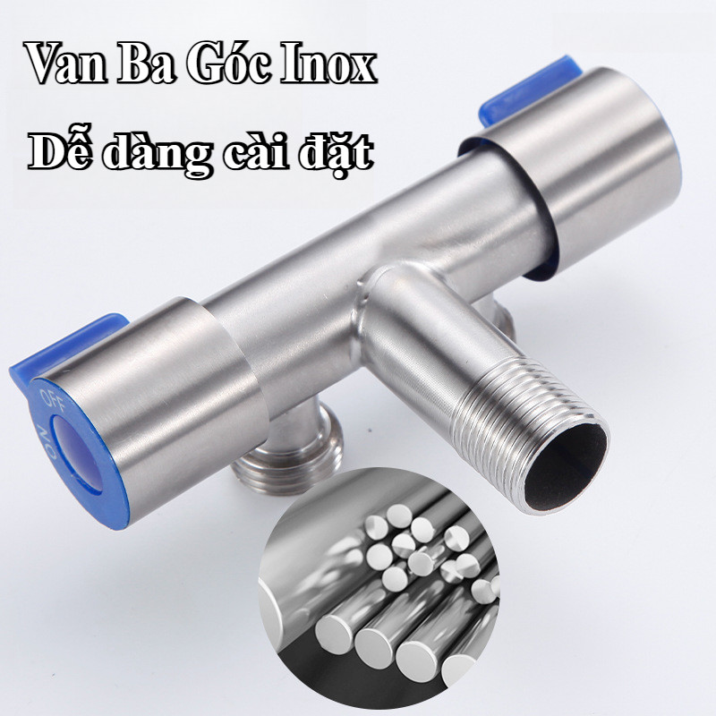 Van Ba Góc Inox,Van nước đa năng 2 cổng xả,Van Nước Nóng Bồn Cầu Van Ba,Dễ dàng cài đặt,Dễ sử dụng