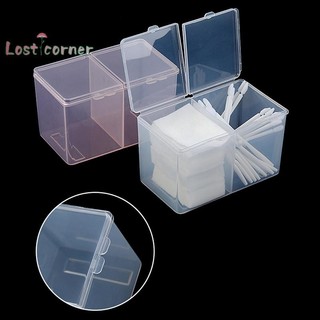 Lostcorner Cotton Miếng Dán Móng Tay Khăn Lau Trang Điểm Bàn Chải Sắp Xếp Hộp Bảo Quản Hộp Đựng Hộp Đựng Độc Lập Hai Phần Mới