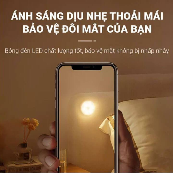 Đèn Led cảm ứng chuyển động thông minh tự Bật Tắt dán tường, đèn cảm biến gắn cầu thang, giường tủ sạc pin tích điệ
