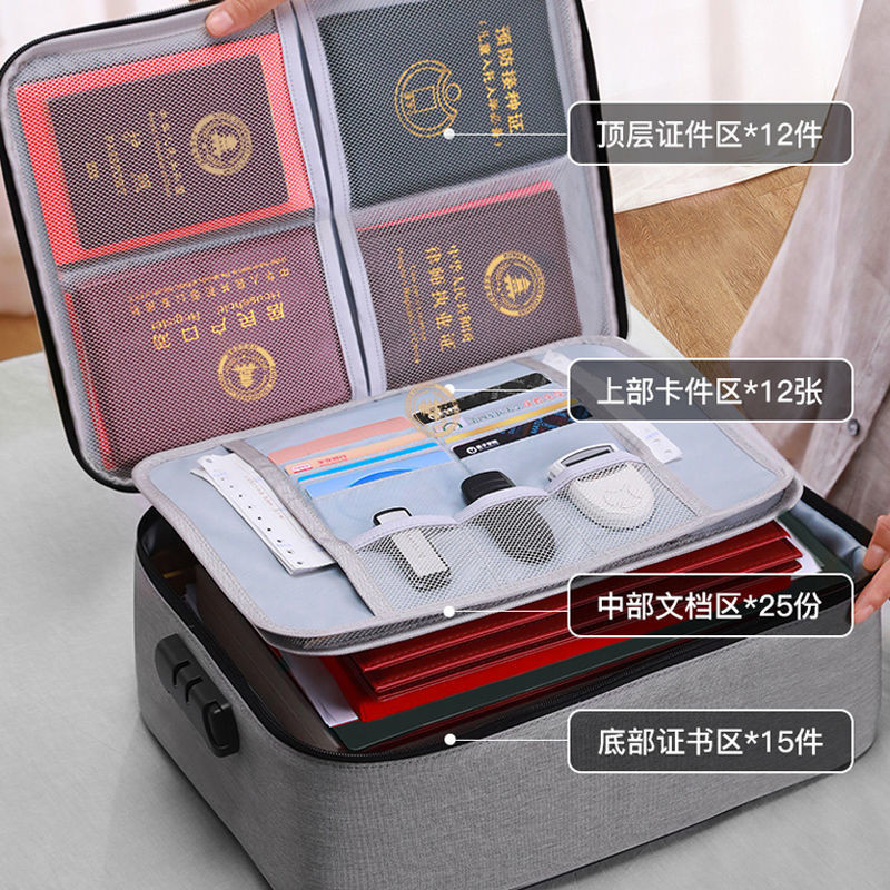 [Bộ sưu tập 2200 người] Túi lưu trữ tài liệu nhiều lớp, hộp lưu trữ đa chức năng có khóa cho thẻ tín dụng, bằng lái xe, tài liệu quan trọng, hộp đựng thẻ 9ZND