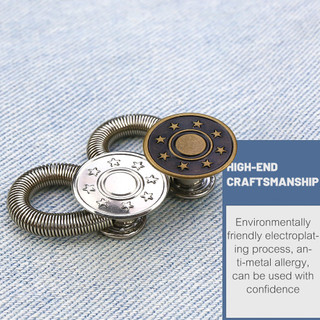 Bộ mở rộng nút quần jean DIY có thể thu vào - Khóa lò xo kim loại có thể điều chỉnh - Quần mở rộng thắt lưng may miễn phí