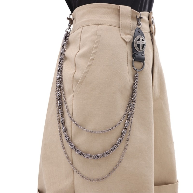 Wellb Dây thắt lưng kim loại thời trang Unisex Dây xích thời trang Dây chuyền trơn tru độc đáo để mặc thường ngày và dự tiệc