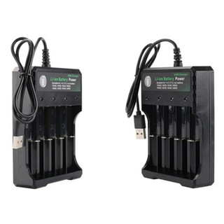 Máy sạc pin lithium 4 khe 3.7V USB, hỗ trợ các loại pin 10440 14500 16340 16650 14650 18350 18500.