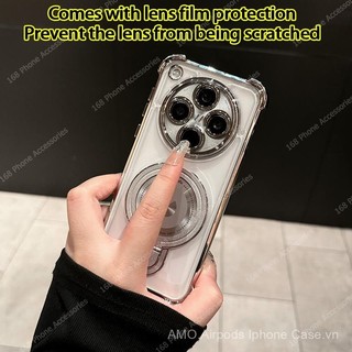 Ốp lưng OPPO Find X8, ốp lưng OPPO Find X8 Pro, ốp trong suốt chống sốc với giá đỡ điện thoại từ tính, nắp ống kính camera, ốp điện thoại sang trọng dày dạn với túi khí