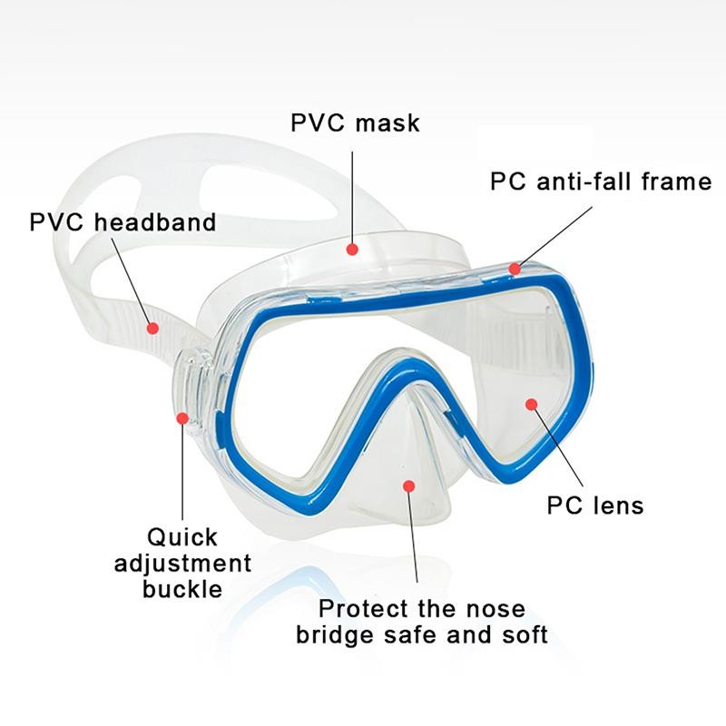 Mặt nạ lặn TMOY Kính bơi chống nước Toàn cảnh HD dành cho người lớn Thanh niên Váy silicon chống sương mù có nắp mũi Thiết bị bơi lội TCS