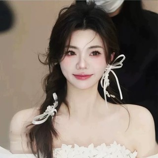 Bông tai hạt tua rua ngọc trai phong cách múa ba lê