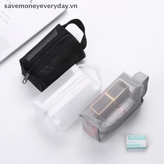 [savemoneyeveryday] 1 Túi đựng mỹ phẩm lưới du lịch Túi đựng đồ trang điểm có dây kéo dành cho nữ Túi đựng đồ vệ sinh Túi đựng đồ trang điểm Túi đựng đồ di động [vn]