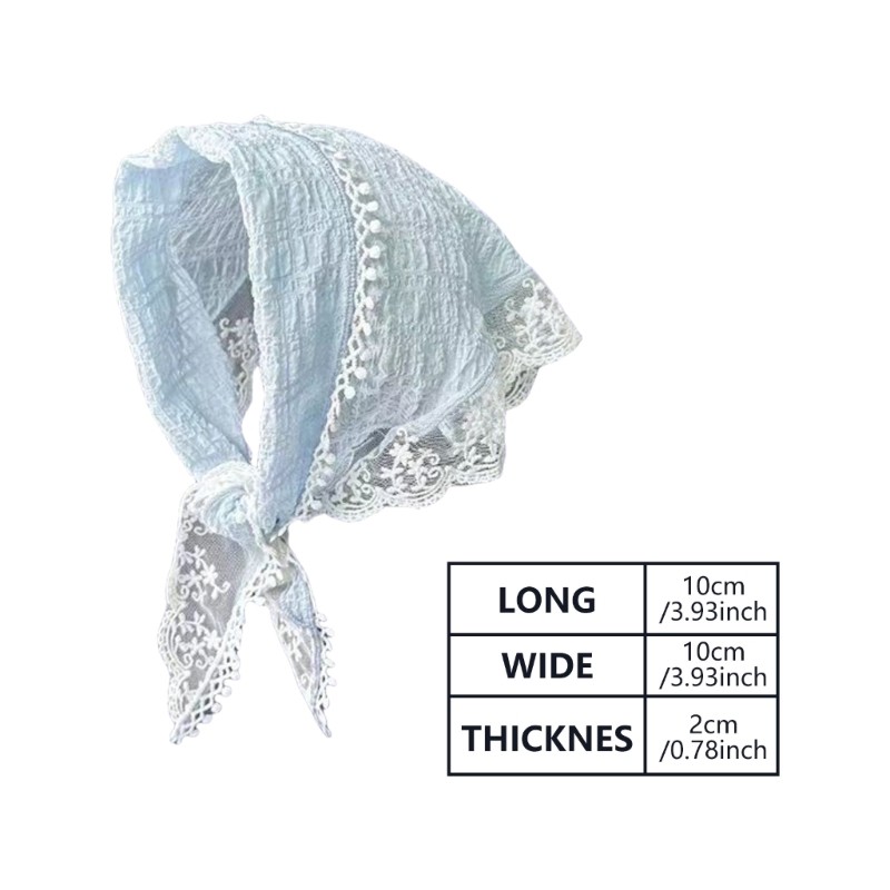 Wellb Hoa Ren Tóc Bandana Thắt Nút Khăn Trùm Đầu Vintage Kerchief Cho Nữ Tam Giắc