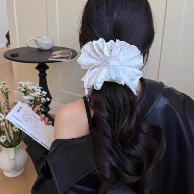 YT2 Phụ Kiện Tóc Mũ Nghệ Thuật Pháp Retro Ngọt Ngào Ren Dây Buộc Tóc Quá Khổ Đuôi Ngựa Dây Buộc TY2