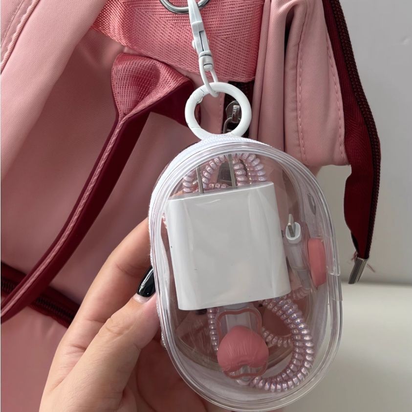 Túi đựng cáp ô tô TPU trong suốt Phụ kiện ô tô Túi lưu trữ cho dây sạc điện thoại Xe du lịch Tech Gear Hộp đựng di động đa năng