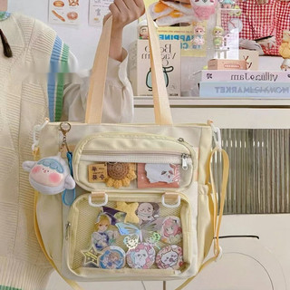 Túi itabag lớn bằng kim loại PVC trong suốt Nhật Bản có khóa kéo