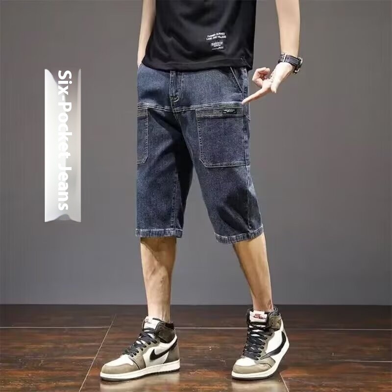 Quần Jean Nam Quần Short Mùa Hè Co Giãn Giặt Quần Short Rời Thường Ngày