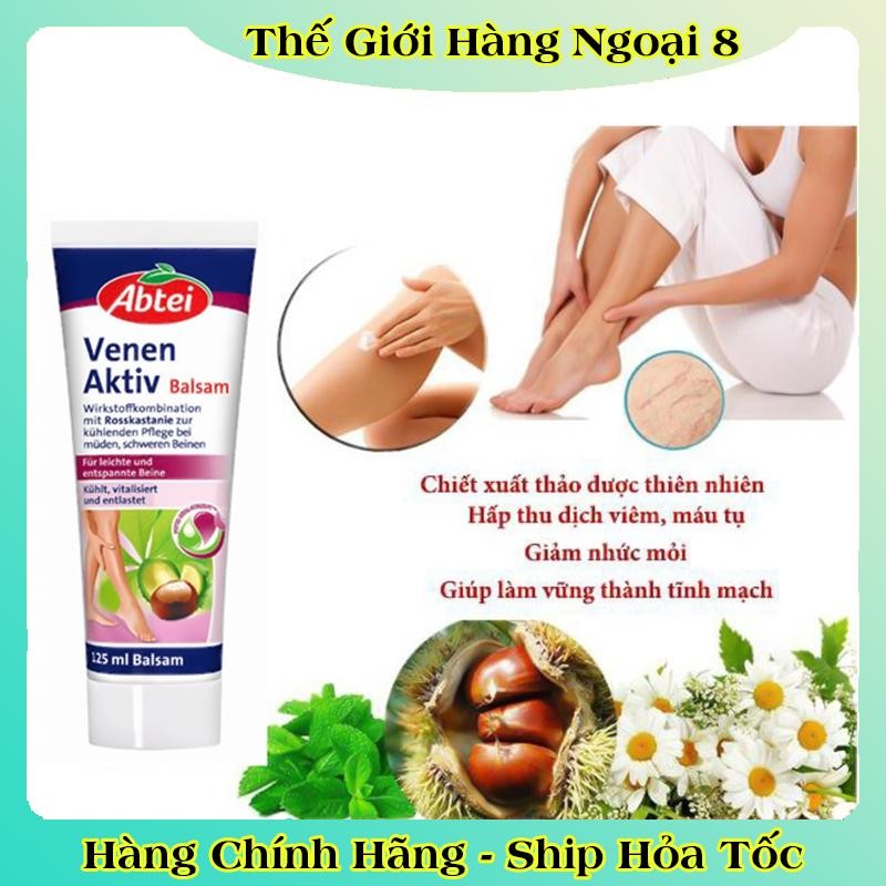 [DATE MỚI ĐỦ BILL] Kem bôi Và Viên Uống Abtei Giãn Tĩnh Mạch của Đức