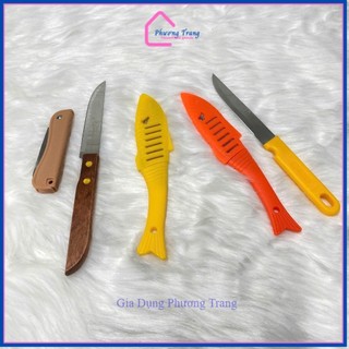 Dao gọt hoa quả đa năng siêu sắc bén, không gỉ cán nhựa - cán gỗ, mũi nhọn - Phương Trang