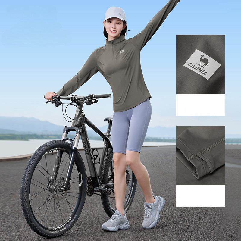 Ảnh Áo thun dài tay CAMEL CROWN Yoga Áo nỉ nam nữ ấm áp Slim Fit thể thao hàng đầu 4