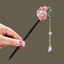 Que tóc hoa COCODECOVED, búi tóc Hanfu cổ điển thủ công, phụ kiện tóc phong cách Trung Quốc, nĩa tóc gỗ tua rua dành cho nữ và bé gái
