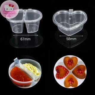Moonlights 10 Chiếc Nhựa Đựng Nước Sốt Cốc Hộp Đựng Bảng Thực Phẩm Bản Lề Nắp Dùng Một Lần EN