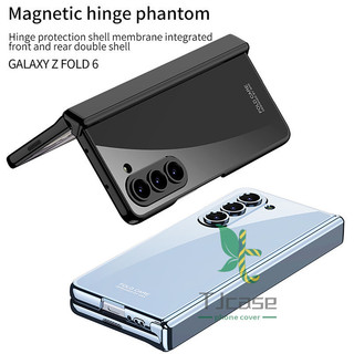 Vỏ bọc trong suốt pha lê mạ điện từ tính Samsung Galaxy Z Fold 6 Z Fold 5 Z Fold 4 Bản lề Full Mặt trước Kính cường lực Vỏ phim