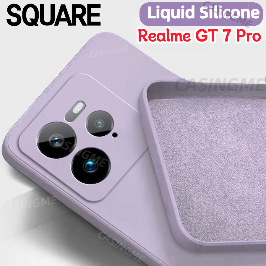 Ốp điện thoại dạng lỏng hình vuông Realme GT 7 Pro 2024 cho Realme GT7 GT 7 Pro GT7Pro 7Pro RealmeGT7Pro 5G 4G 2024 Vỏ điện thoại silicon vuông Vỏ mềm chống sốc