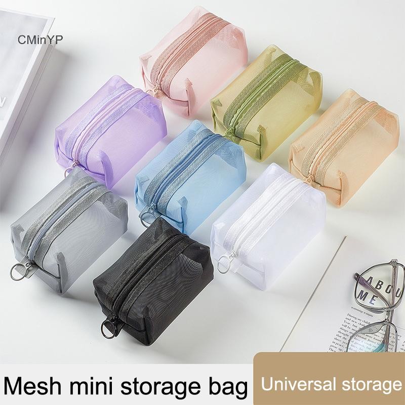 Cminyp Lưới Túi Đựng Mỹ Phẩm Môi Túi Bảo Quản Ví Đựng Tiền Xu Hộp Đựng Tai Nghe Người Tổ Chức Cáp Dữ Liệu Thẻ ID Ngân Hàng Lưu Trữ Vinh Quang