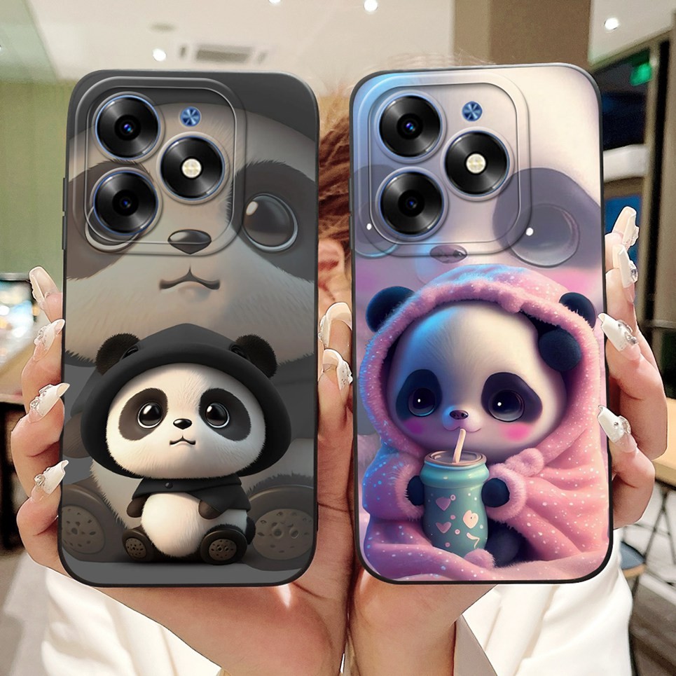 Dành Cho Tecno Spark Go 2024 BG6 Ốp Lưng Gấu Trúc Thỏ Hoạt Hình Vỏ Điện Thoại Silicon Mềm Mờ Tecno Spark 20C 20 KJ5 Vỏ BG7 BG6 POP 8 Vỏ