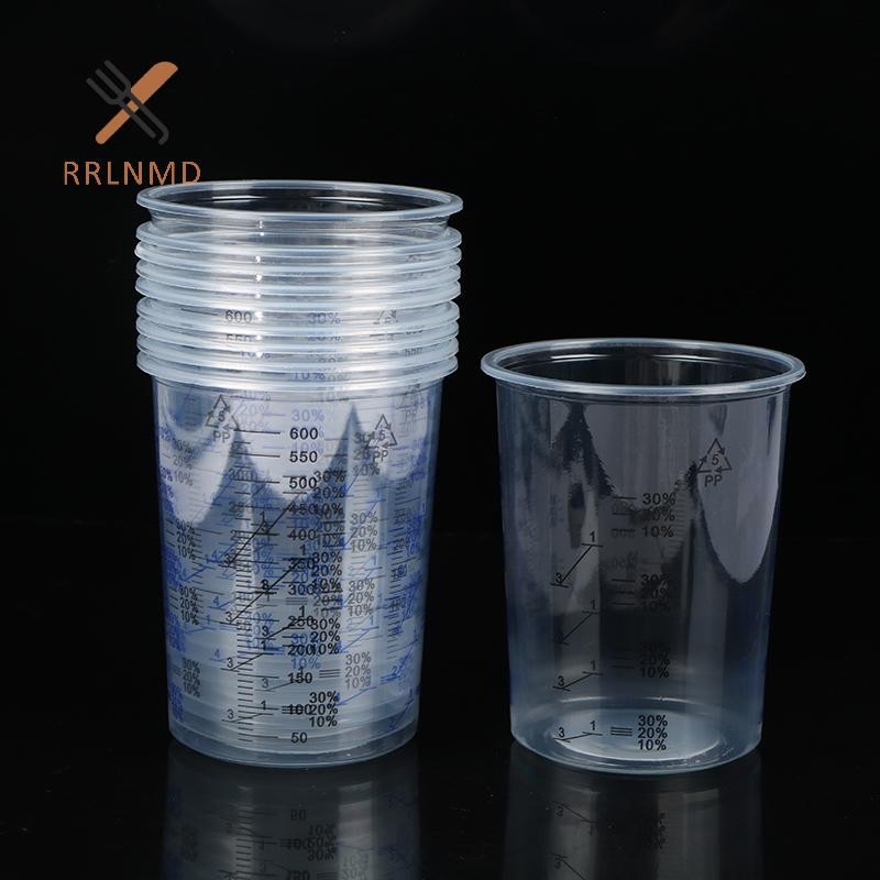 Rrlnmd 10 Chiếc 600ml Sơn Nhựa Trộn Cốc Trộn Sơn Trộn Hiệu Chuẩn Cốc MỚI