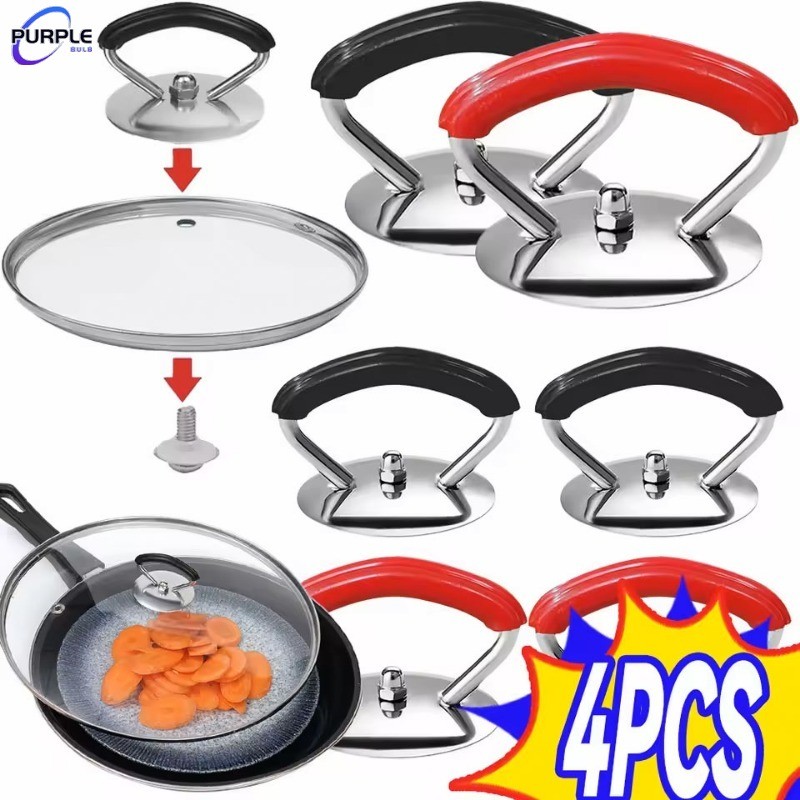 Chống bỏng Chảo Bao Tay Cầm Thép Không Gỉ Nắp Nồi Tay Cầm Đa Năng Thay Thế Nồi Núm Phụ Kiện Nhà Bếp