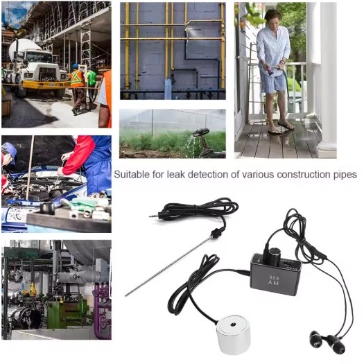 Cảm biến dò rò rỉ ống nước với đầu dò kép Tai nghe có độ nhạy cao Định vị đường ống nước Bộ phụ kiện Bộ dụng cụ