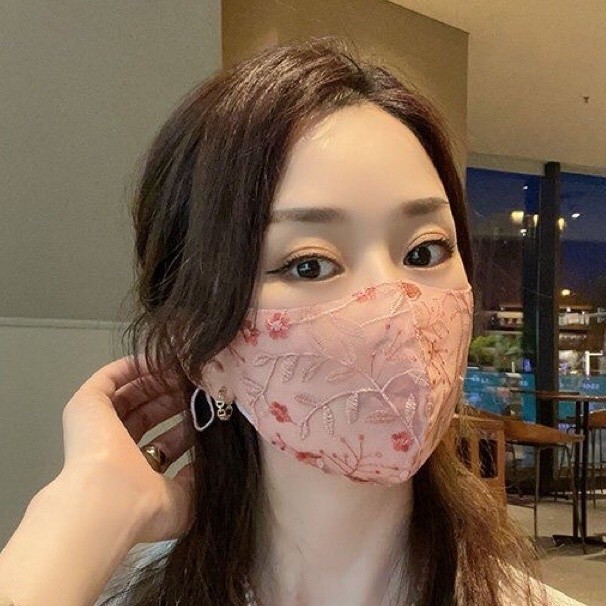 Mặt nạ chống nắng 3D hai lớp lưới thêu jacquard mới mùa hè, giá trị cao, thân thiện với da, thoáng khí, có thể giặt được 5YGP