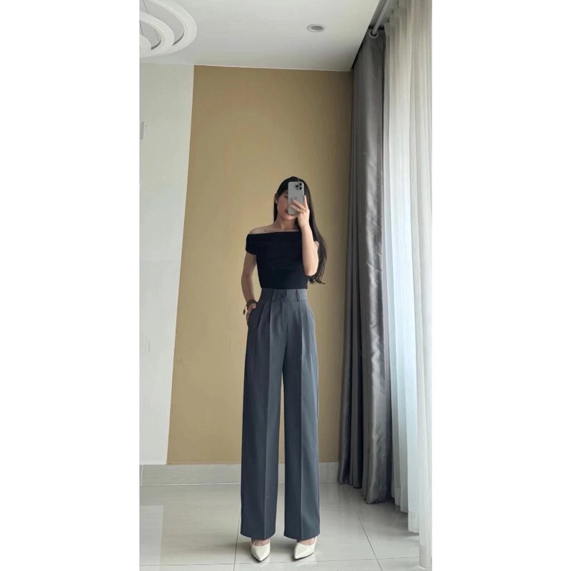 Quần Tây Nữ Ống Suông (Chất Gold Nhật) Mềm Mịn Lưng Cao Tôn Dáng dài 97cm và 102cm