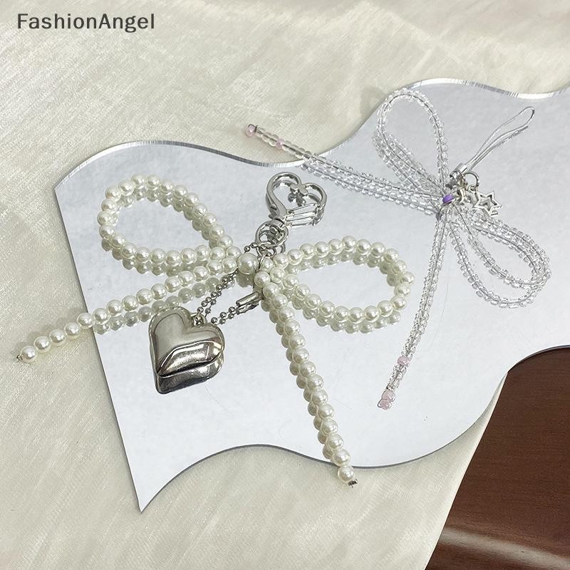Fashionangel Dễ Thương Nơ Ngọc Trai Mặt Dây Chuyền Móc Khóa Thời Trang Hình Trái Tim Mặt Dây Chuyền Điện Thoại Di Động Camera Mặt Dây Chuyền Phụ Kiện Túi Trang Trí Quà Tặng VN